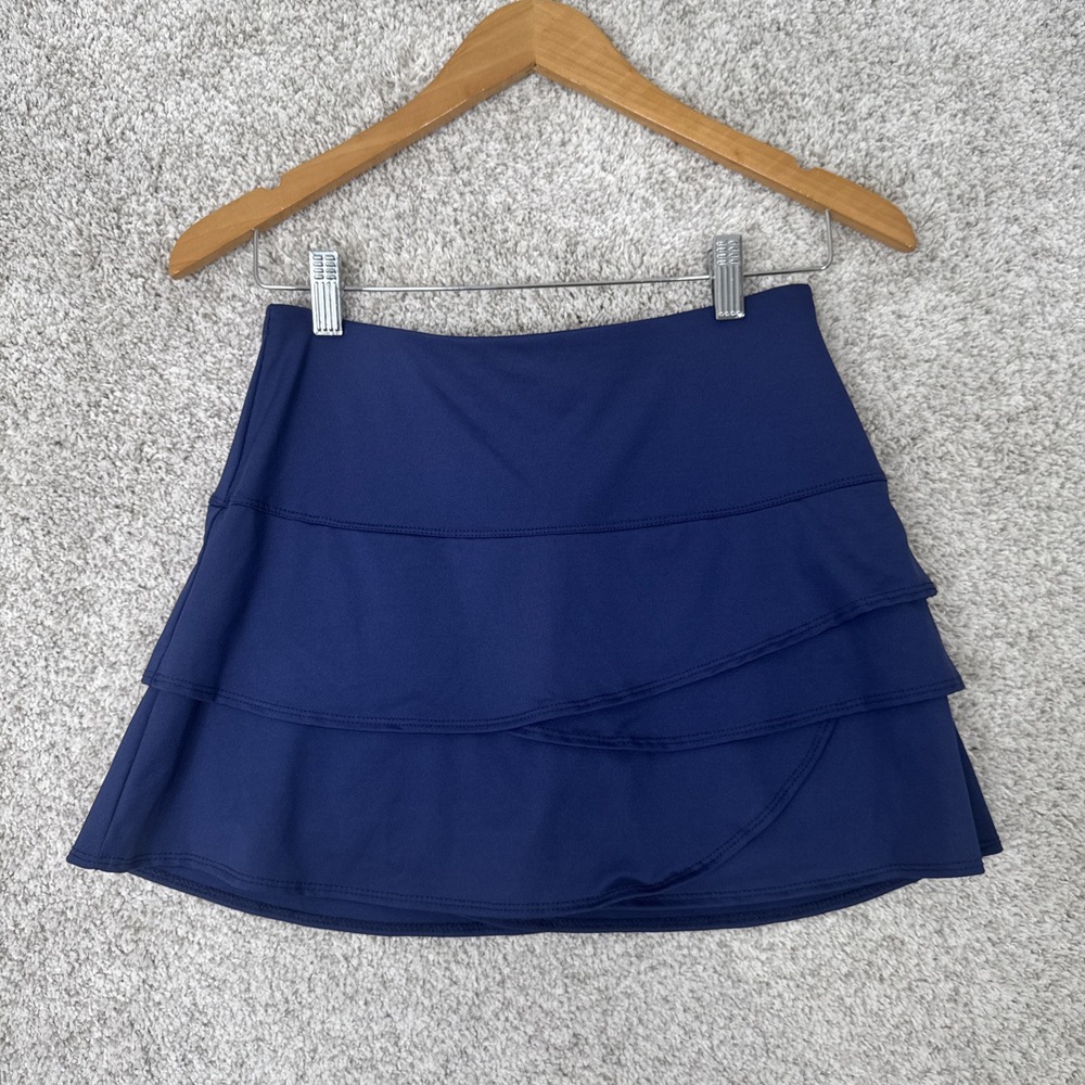 Lucky in Love Women Navy Blue Tiered Skort Skirt Short size S 4-6 Excellent